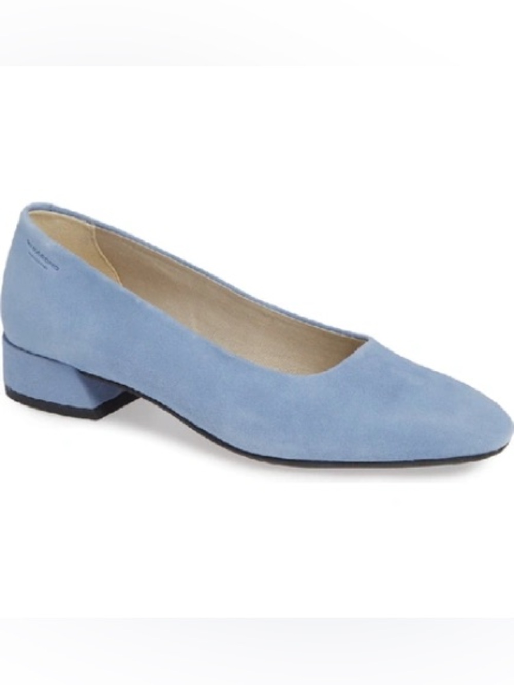 Vagabond Shoemakers Joyce Square Toe Pump — Pale Sky Suede — Size 37